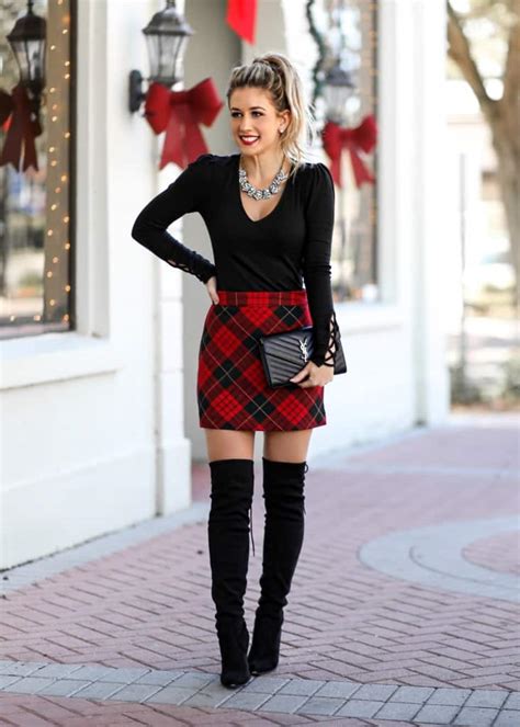 christmas plaid skirt outfit|christmas skirt girls.